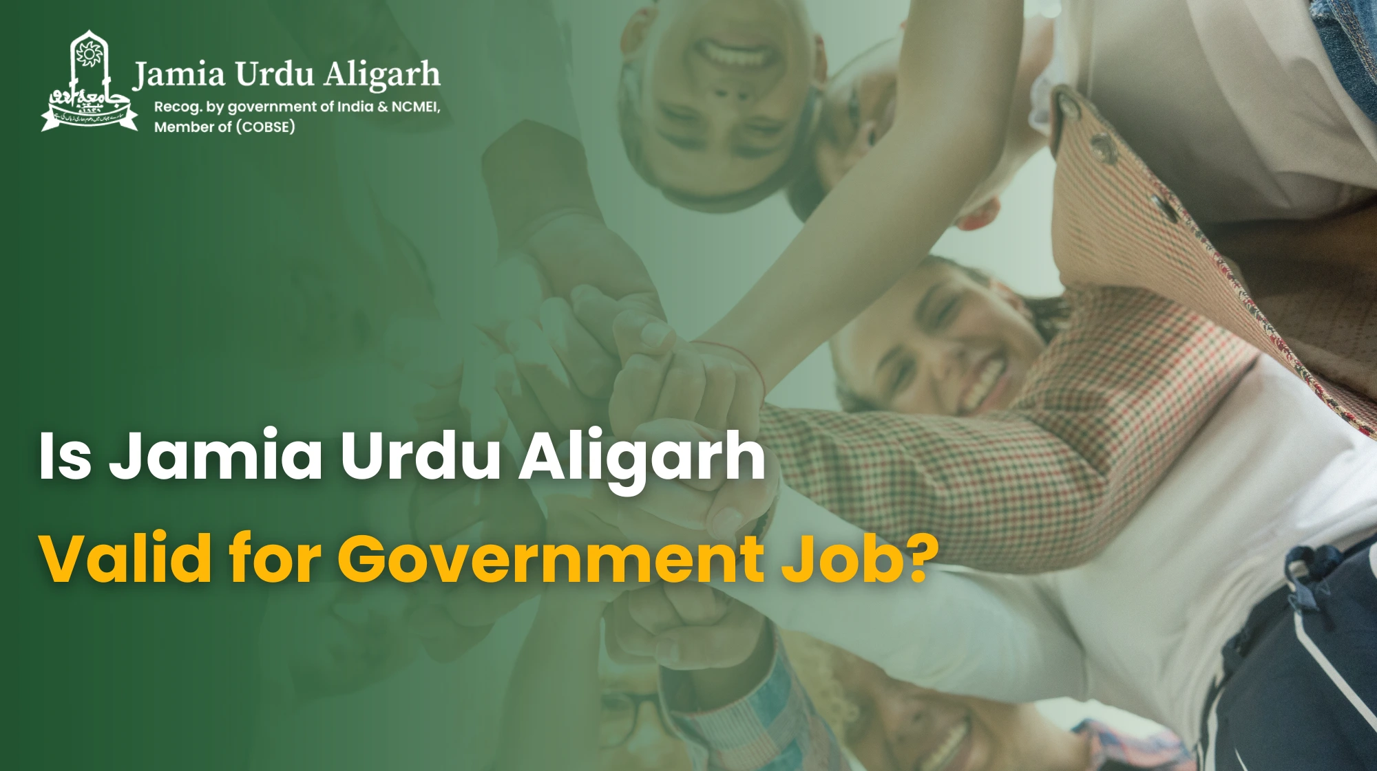 Is Jamia Urdu Aligarh Valid for Government Job?